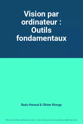 Couverture du produit · Vision par ordinateur : Outils fondamentaux