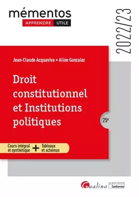 Couverture du produit · Droit constitutionnel et Institutions politiques (2022-2023)