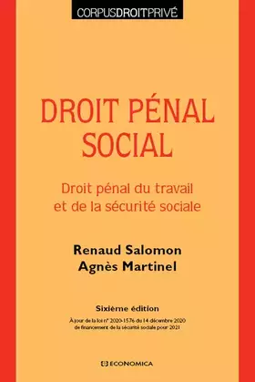 Couverture du produit · Droit pénal social: Droit pénal du travail et de la sécurité sociale
