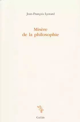 Couverture du produit · Misère de la philosophie