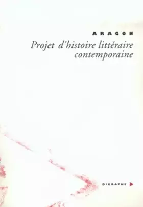 Couverture du produit · Projet d'histoire littéraire contemporaine