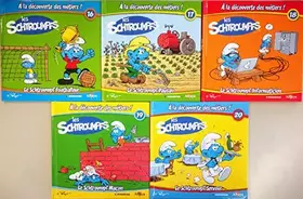 Couverture du produit · À la découverte des métiers avec les Schtroumpfs. Tomes 16 à 20 (5 livrets) - TITRES EN DESCRIPTION.