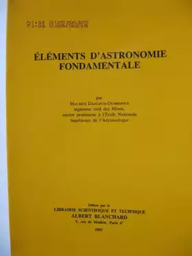 Couverture du produit · Eléments d'astronomie fondamentale