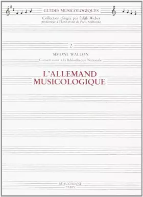Couverture du produit · L'allemand musicologique