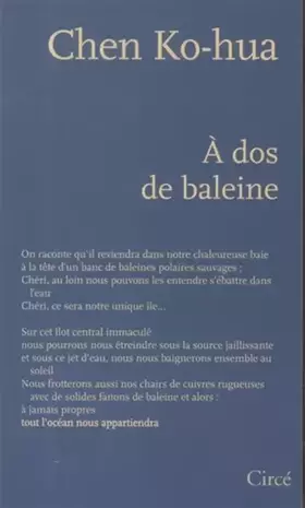 Couverture du produit · A dos de baleine