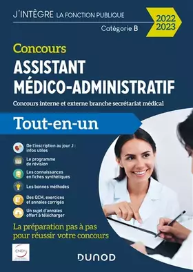 Couverture du produit · Concours Assistant médico-administratif 2022-2023 - Tout-en-un: Concours interne et externe branche Secrétariat médical Catégor