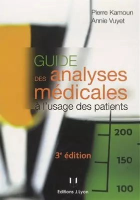 Couverture du produit · Guide des analyses médicales à l'usage des patients
