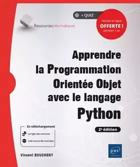 Couverture du produit · Apprendre la Programmation Orientée Objet avec le langage Python - (avec exercices pratiques et corrigés) (2e édition)