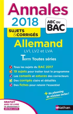 Couverture du produit · Annales ABC du Bac Allemand L-ES-S 2018