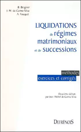 Couverture du produit · Liquidations de régimes matrimoniaux et de successions