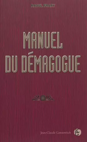 Couverture du produit · Manuel du démagoque