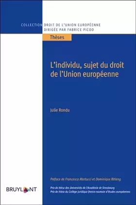 Couverture du produit · L'individu, sujet du droit de l'Union européenne