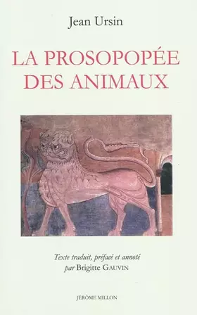 Couverture du produit · La Prosopopée des animaux: Edition bilingue français-latin
