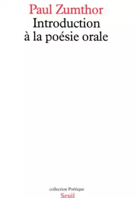 Couverture du produit · Introduction à la poésie orale