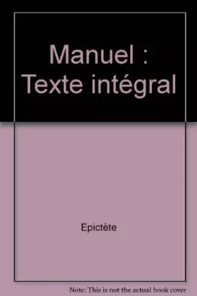 Couverture du produit · EPICTETE/ULB MANUEL    (Ancienne Edition)