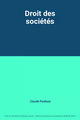 Couverture du produit · Droit des sociétés