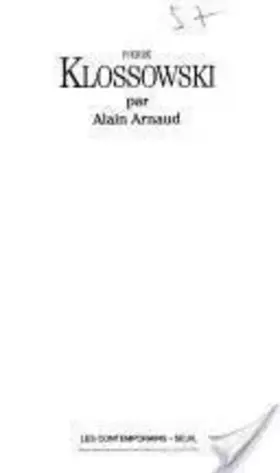 Couverture du produit · Pierre Klossowski