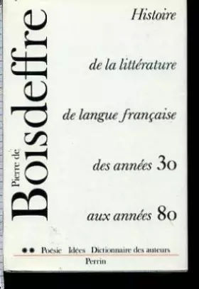 Couverture du produit · UNE HISTOIRE DE LA LITTERATURE EN LANGUE FRANCAISE. Tome 2