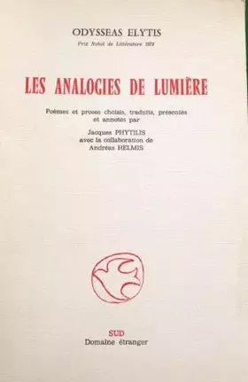 Couverture du produit · Les Analogies de lumière