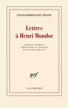 Couverture du produit · Lettres à Henri Mondor