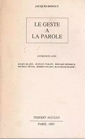 Couverture du produit · LE GESTE A LA PAROLE