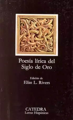 Couverture du produit · Poesia lirica del siglo de oro/Lyric poetry of the golden age