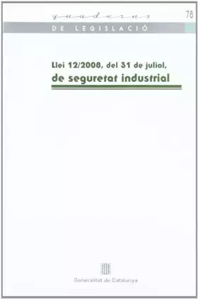Couverture du produit · Llei 12/2008 (Quaderns de Legislació)