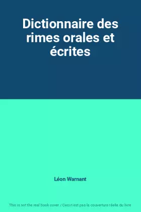 Couverture du produit · Dictionnaire des rimes orales et écrites