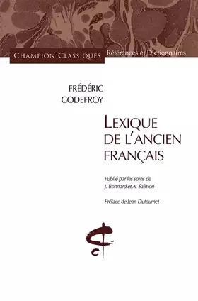 Couverture du produit · Lexique de l'ancien français
