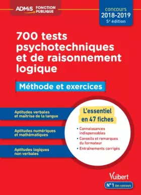 Couverture du produit · 700 Tests psychotechniques et de raisonnement logique méthode et exercices