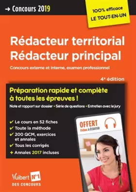 Couverture du produit · Concours Rédacteur territorial et Rédacteur principal - Catégorie B - Préparation rapide et complète à toutes les épreuves: Con