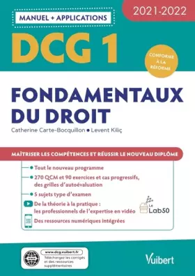 Couverture du produit · DCG 1 - Fondamentaux du droit : Manuel - Applications 2021-2022: Maîtriser les compétences et réussir le nouveau diplôme