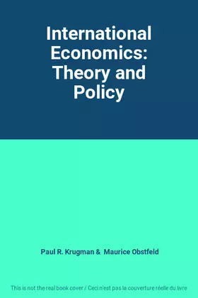 Couverture du produit · International Economics: Theory and Policy