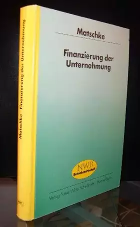 Couverture du produit · Finanzierung der Unternehmung