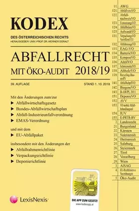 Couverture du produit · Kodex Abfallrecht und Öko-Audit 2018/19
