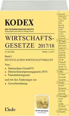 Couverture du produit · KODEX Wirtschaftsgesetze Band I 2017/18: Mit App