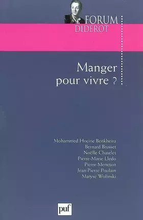 Couverture du produit · Manger pour vivre ?