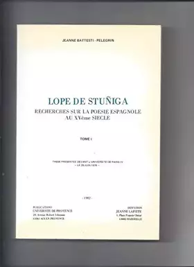 Couverture du produit · Lope de stuniga:recherch.surla Poésie espagnole au XV 3 volumes