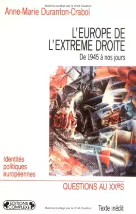 Couverture du produit · Europe de l'extrême droite