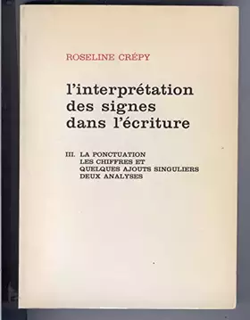 Couverture du produit · L'interprétation des signes dans l'écriture