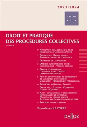 Couverture du produit · Droit et pratique des procédures collectives 2023/2024. 12e éd.