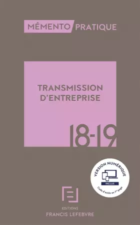 Couverture du produit · Transmission d'entreprise: A jour au 1er mai 2018
