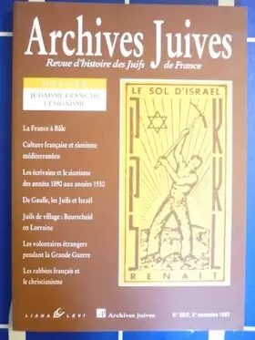 Couverture du produit · Archives juives n30/2, Judaïsme et sionisme, volume 2