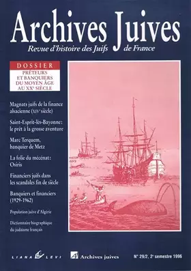 Couverture du produit · Archives juives n29/2, prêteurs et banquiers, volume 2