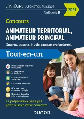 Couverture du produit · Concours Animateur territorial, animateur principal - 2021: Externe, interne, 3e voie et examen professionnel (2021)