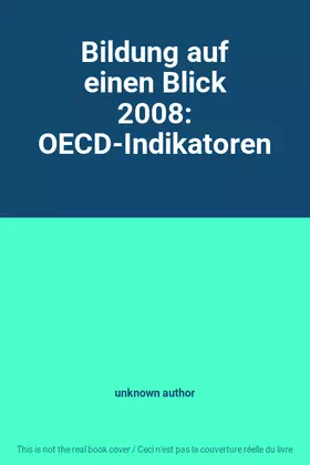 Couverture du produit · Bildung auf einen Blick 2008: OECD-Indikatoren