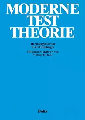 Couverture du produit · Moderne Testtheorie. Ein Abriß samt neuesten Beiträgen (Book on Demand): Ein Abriss samt neuesten Beiträgen