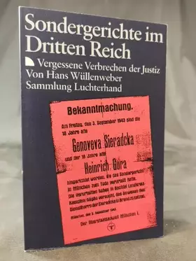 Couverture du produit · Sondergerichte im Dritten Reich (7441 312). Vergessene Verbrechen der Justiz.