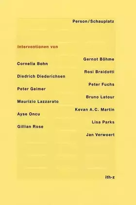 Couverture du produit · Person / Schauplatz (Edition Voldemeer Zürich / Interventionen, Band 12)