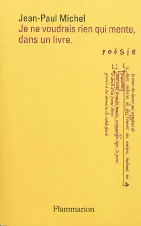 Couverture du produit · Je ne voudrais rien qui mente, dans un livre